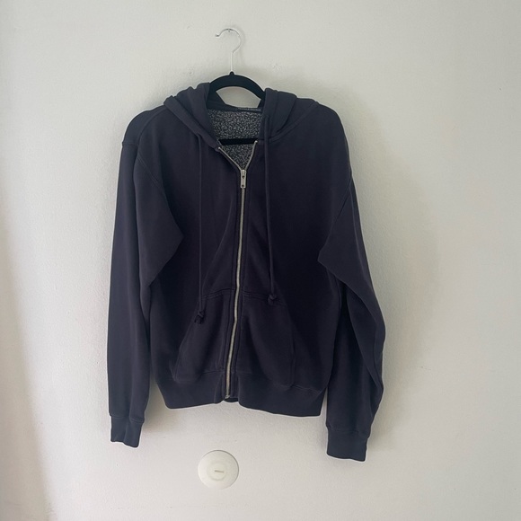 Brandy Melville Sweaters - Brandy Melville zip up hoodie- Navy